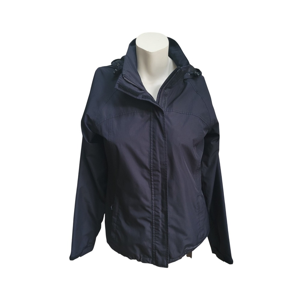 Eddie Bauer Women's Waterproof Jacket Hooded Black Small Weatheredge